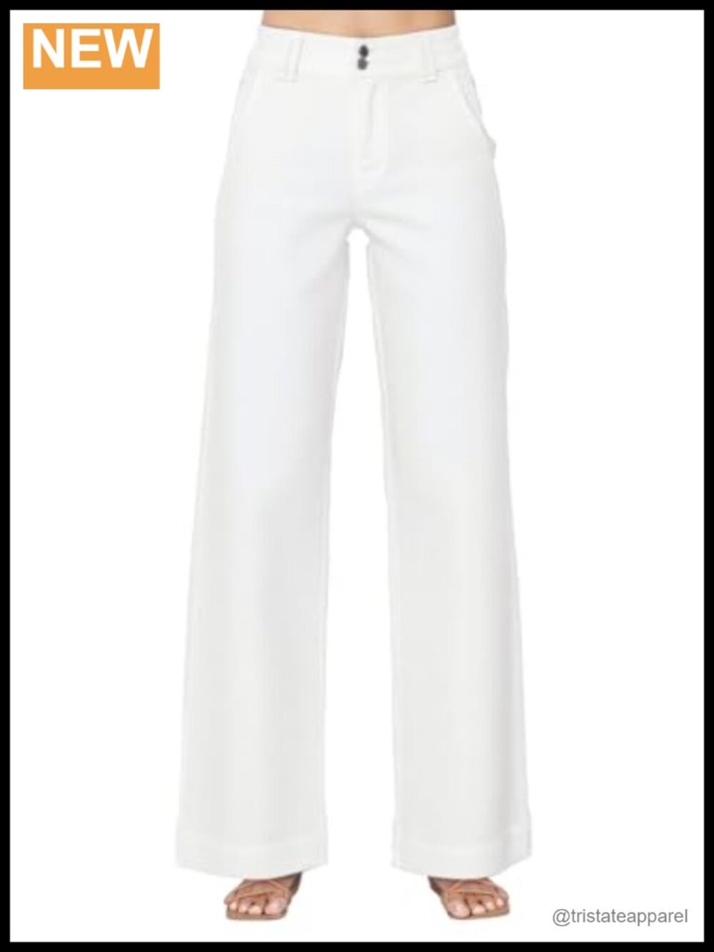 High Waisted Wide Leg Straight Jeans with Tummy Control and Stretchy Fabric